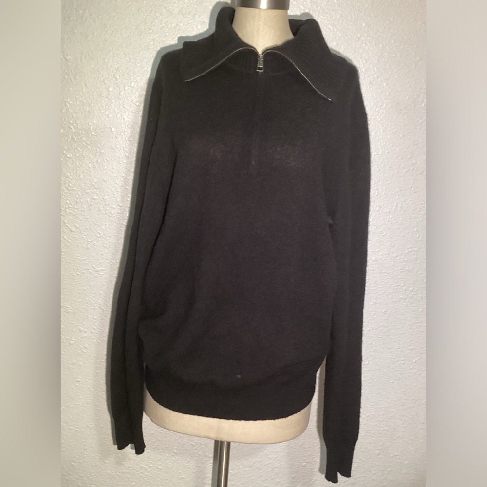 Burberry Brit Navy Blue cashmere patched sleeve sweater size XL
